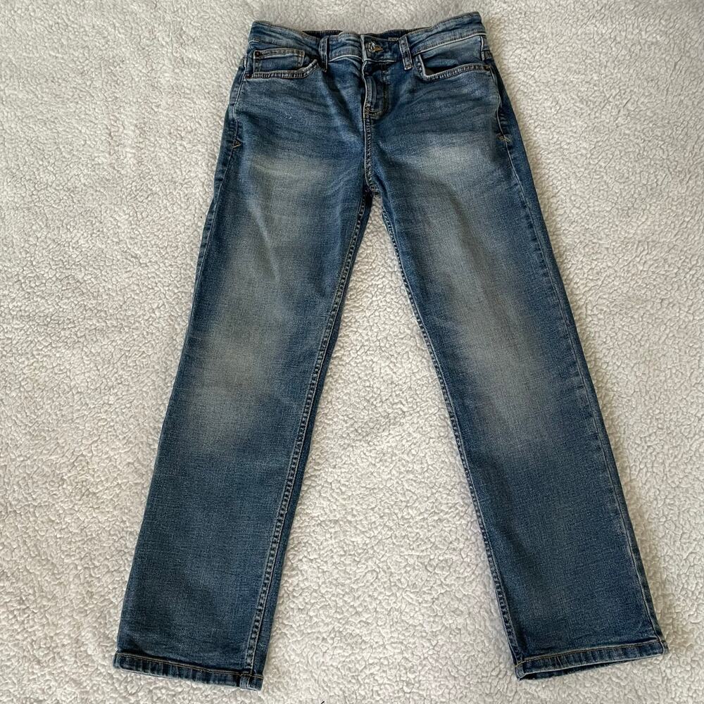 Cat & Jack Straight Leg Jeans Faded Blue Stretch Denim Size 14 Classic Fit